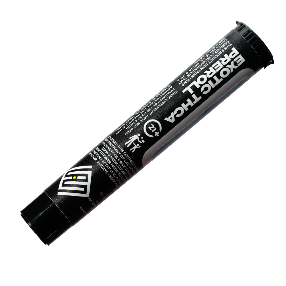E & E THCA Exotic Single Preroll clear background